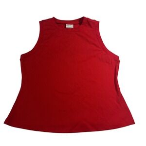 Ava + Viv Red Ribbed Knit Sleeveless Tank Top Trapeze Style Shirt 3X Plus Size